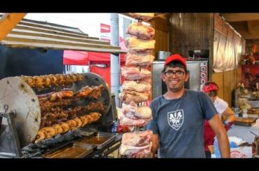 The King of Rotisserie! Huge Ribs, Sausages, Loins and More Roasted Meat. Italy Street Food
