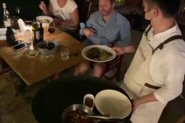 Main dishes explanation in Italian restaurant Trattoria on Souk Madinat.