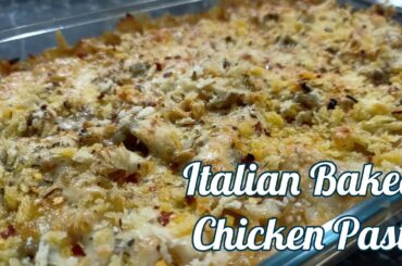 Italian Baked Chicken pasta|| White Sauce Baked Pasta || delish Food with Maria