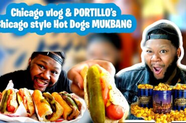 PORTILLO'S  Chicago Style Hot Dogs & Italian Beefs | MUKBANG + CHICAGO VLOG 4K