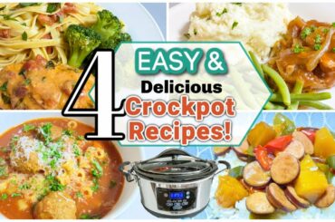4 Easy Dump & Go Crockpot Recipes | Cheap Slow Cooker Meals | What’s for Dinner | Stephanie L