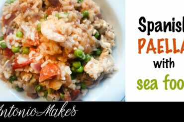 How to make Spanish Paella| Authentic Paella recipe with sea food, chicken & chorizo from scratch