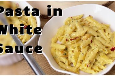 WHITE SAUCE PASTA RECIPE | PASTA IN WHITE SAUCE | HOMEMADE ALFREDO PASTA | SHRIMP ALFREDO