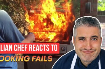 Italian Chef Reacts to FUNNY COOKING FAILS