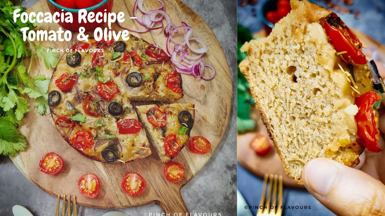 Focaccia Bread Recipe – Tomato & Olive | Easy Italian Bread Recipe | How to make Focaccia Bread | Focaccia Bread Recipe - Tomato & Olive | Easy Italian Bread Recipe | How to make Focaccia Bread |