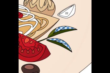 ASMR, Relax and Color, Italian Food, Spaghetti, Pasta, Splashing Hearts, Popping Bubbles