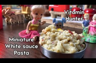 DIY Miniature Cooking, white sace pasta, Italian recipe, Vitamin Hunter