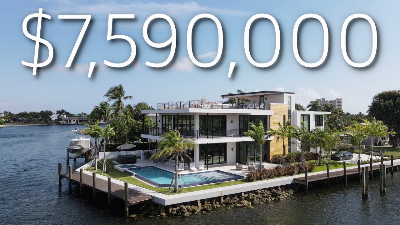 A YACHTER'S DREAM! INSIDE THIS $7,590,000 MODERN MANSION WITH 2 DOCKS & 240 FEET OF WATER FRONTAGE! A YACHTER'S DREAM! INSIDE THIS $7,590,000 MODERN MANSION WITH 2 DOCKS & 240 FEET OF WATER FRONTAGE!