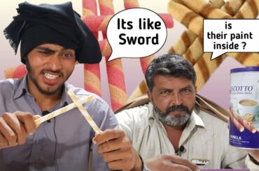 Tribal People Try Italian Crispy Wafers First Time | Villagers Try Biscotto Cookies | Tribal Eatz