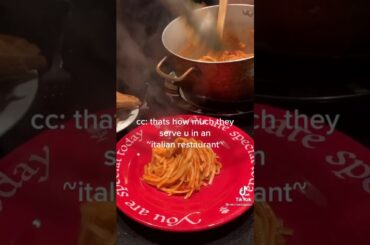 This is how much spaghetti they serve you at an Italian restaurant