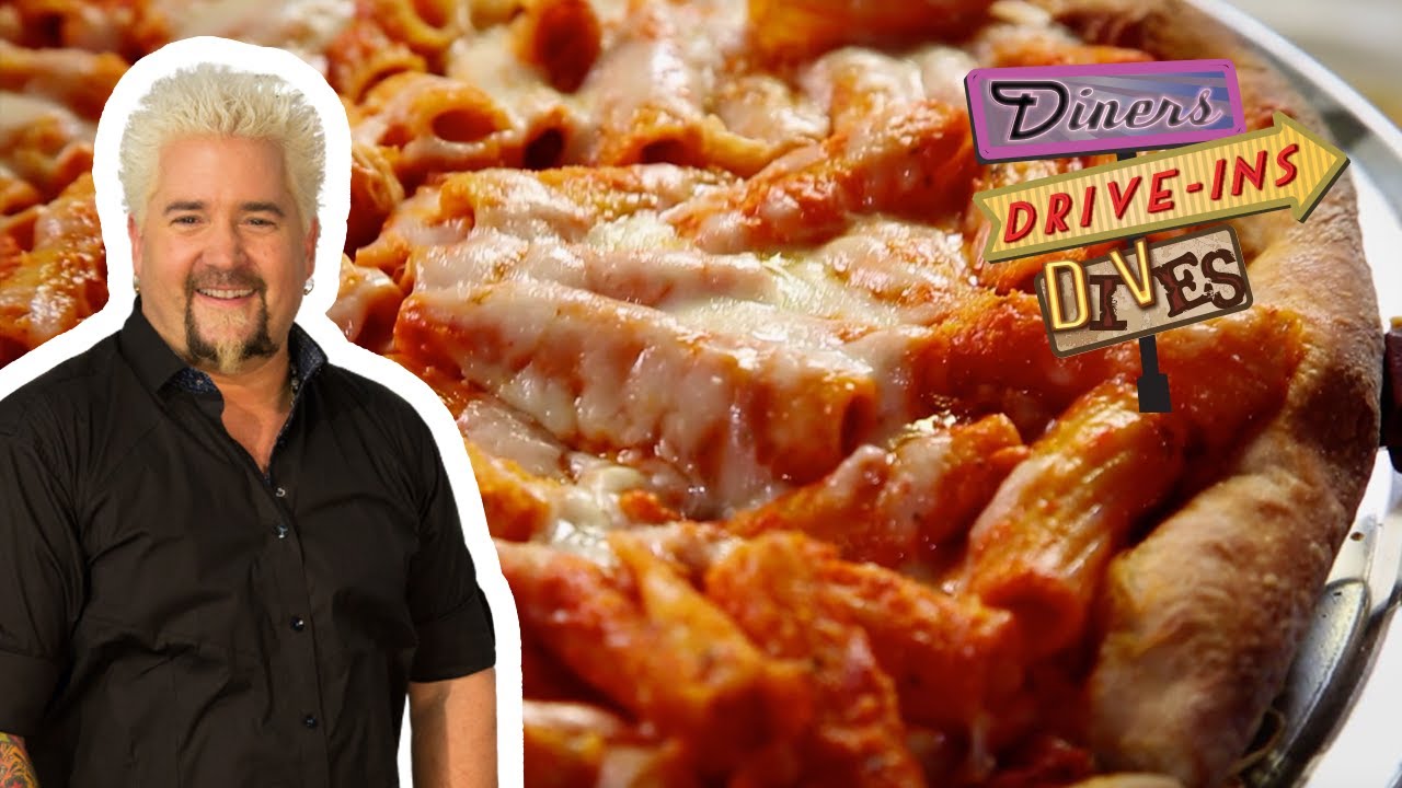 Guy Fieri Tries Baked Ziti PIZZA | Diners, Drive-Ins and Dives | Food Network Guy Fieri Tries Baked Ziti PIZZA | Diners, Drive-Ins and Dives | Food Network