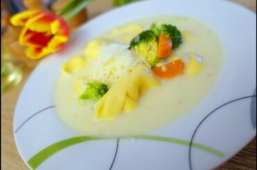Italian style soup | with Tortellini and Parmesan cheese | for the cheese lovers!