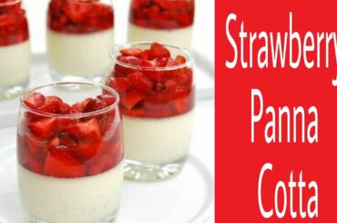 Strawberry Panna Cotta recipe|Italian dessert|easy & quick dessert recipe|cooking with Ayesha Qayyum