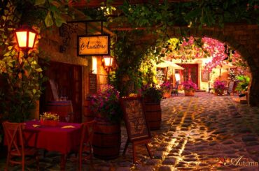 COZY ITALIAN RESTAURANT PATIO AMBIENCE: Music from Another Room, Peaceful Chatter, Relaxing Nature