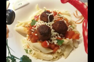 Vegetable Pasta with Pork meatballs- Lunch/Dinner in 25min