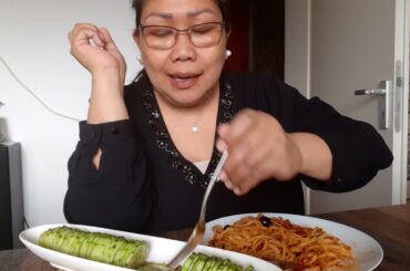 Pasta Puttanesca , Italian food in German kitchen with a PINAY cook.