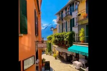 4K -   Map of Italy - Bellagio, Lago Di Como - Italy Europe