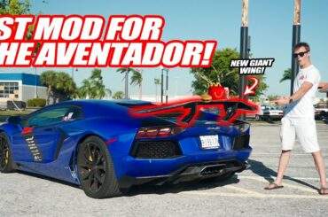 1ST LAMBORGHINI AVENTADOR MOD! *HUGE CARBON FIBER SPOILER*