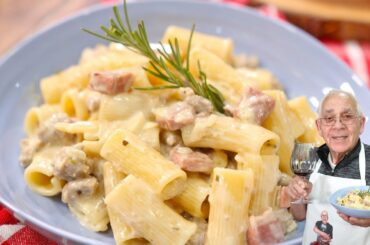 Rigatoni with Sausage and Prosciutto in a Cream Sauce
