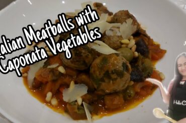 Italian Meatballs with Caponata Vegetables | Hello Chef | alathesszky | full pack salad