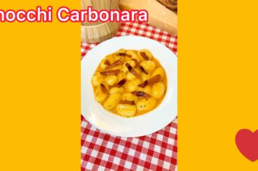 GNOCCHI CARBONARA, sexy Italian recipe! #shorts