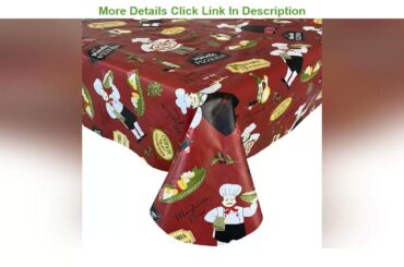 Featured Product Newbridge Italian Red Bistro Chef Vinyl Flannel Backed Tablecloth, Novelty Chef In