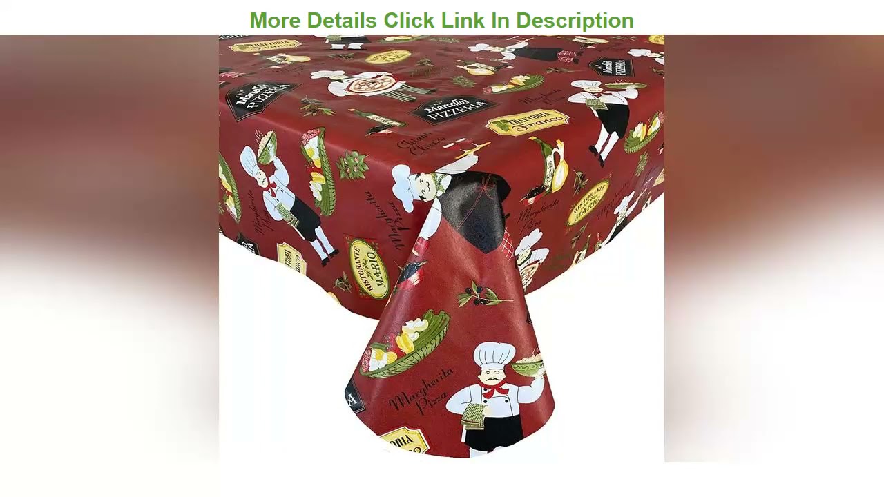 Featured Product Newbridge Italian Red Bistro Chef Vinyl Flannel Backed Tablecloth, Novelty Chef In Featured Product Newbridge Italian Red Bistro Chef Vinyl Flannel Backed Tablecloth, Novelty Chef In