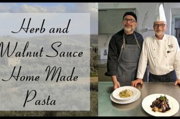 Recipe. Herb and walnut sauce home made pasta recipe.  An Italian recipe by Chef Gianluca Pardini.