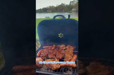 Charcoal Grilled Rib Eye and Italian Sausage #Shorts || MJs 4LIFE