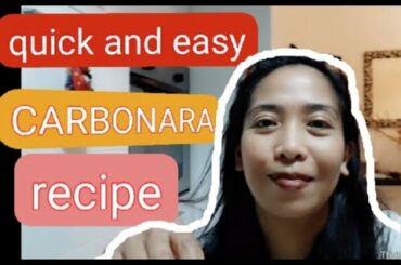 buhay sa italia / how to cook italian carbonara (tagalog)