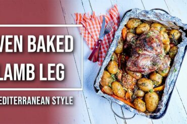 Oven cooked lamb leg or shoulder mediterranean style. Lamb with lemon garlic and potatoes recipe
