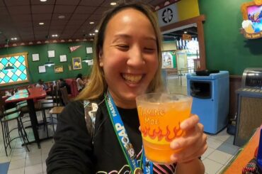 Universal Orlando & Legacy store| Trying a flaming moe | Dining Review at VIVO