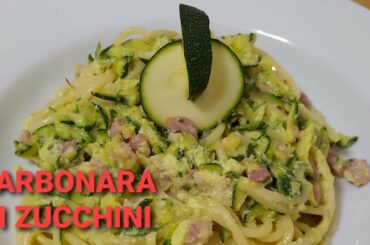 Carbonara di zucchini/Italian recipe/easy to prepared