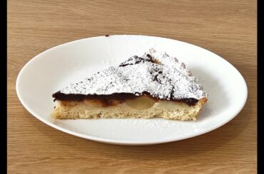 BELLA ELENA italian cake, delicious dessert from Varese (shortcrust pastry, cream, pears, chocolate)