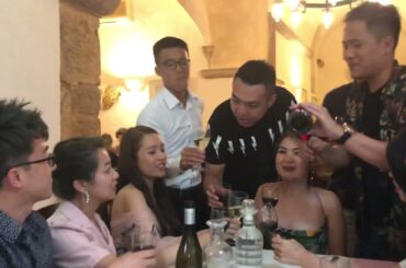 At Jarek and Tiffany’s welcome dinner in Florence, Italy