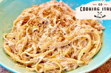 Tagliatelle Pasta with Ricotta Cheese and Walnuts Cooking Italian with Joe