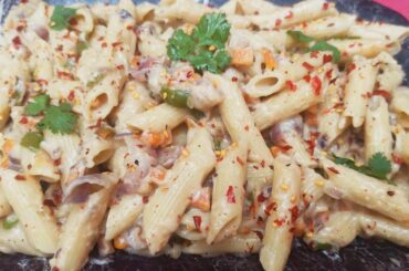 White sauce pasta|Pasta in white Sauce|Creamy and cheesy pasta|Italian Style white sauce pasta