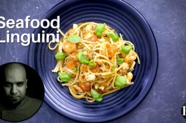 Easy Seafood Linguine | pasta recipe | italian food.