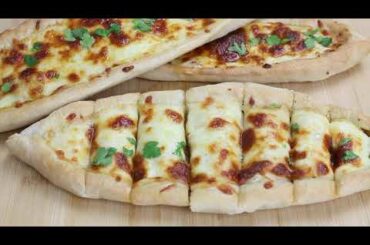 Cheese Pide / Turkish Pide recipe: easier than Italian pizza! / Pide recipe with 5 ingredients [SUB]