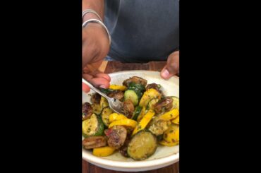 Quick Low Carb Dinner - Italian Sausage & Squash in Sage Butter