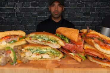 (ASMR) AUTHENTIC ITALIAN- STYLE SANDWICHES MUKBANG