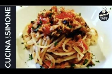 Tuna and Cherry Tomatoes pasta sauce  - very traditional italian style