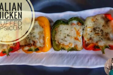 Italian Stuffed Chicken Capsicum Recipe| Stuffed Chicken Capsicum| Without Oven| Nabaneeta's Kitchen