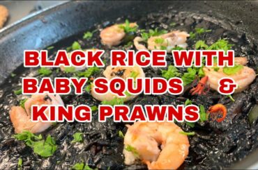 My version of cooking  ‘el arroz negro’ - using Italian black rice