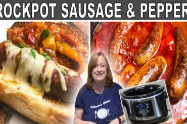 CROCKPOT ITALIAN SAUSAGES AND PEPPERS | Perfect for a Hoagie Sandwich or Served over Pasta