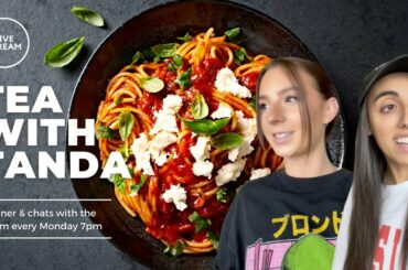 TEA WITH TANDA | COOKING ITALIAN PASTA WITH TIKTOK COUPLE TAZ & ALESSIA