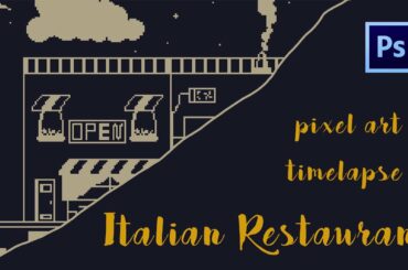 1-Bit Pixel Art // Italian Restaurant