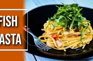 Fish pasta recipe. Italian pasta with cheap fish. Quick and easy italian pasta recipe