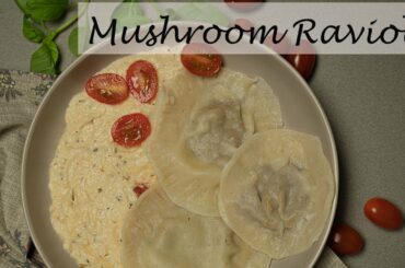 Mushroom Ravioli | Easy to make at home | Italian Food | Oil Free | Must Try