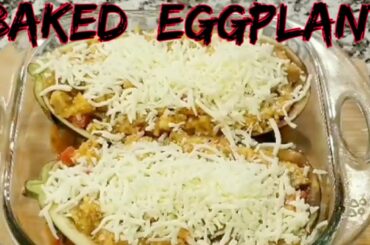 Eggplant Recipe | Berenjena rellena de pollo | Baked eggplant | let's cook eggplant